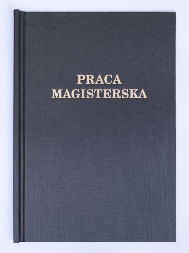 Czarna oprawa pracy dyplomowej