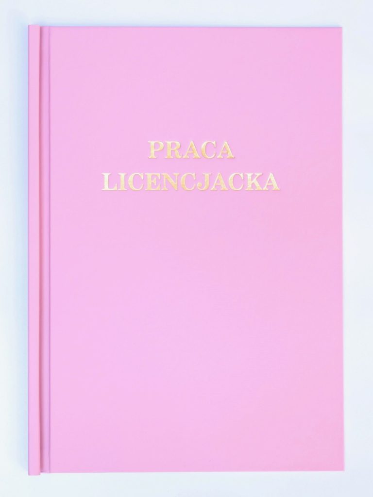 Różowa oprawa pracy dyplomowej