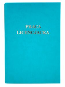 Turkusowa oprawa pracy dyplomowej