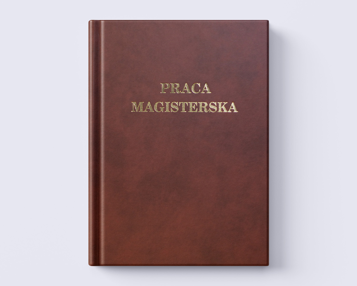 brązowa oprawa prac dyplomowych front
