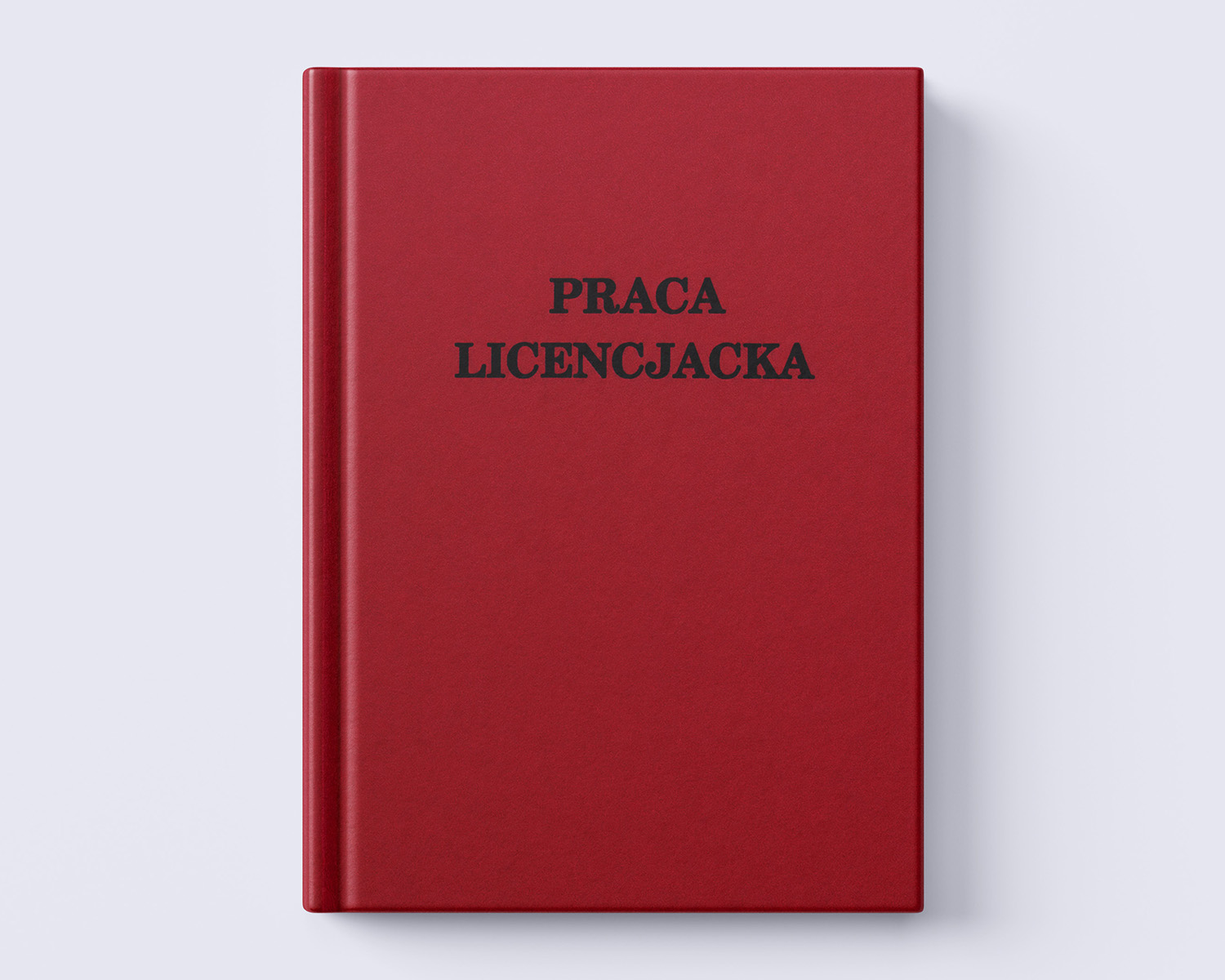 czerwona oprawa prac dyplomowych front