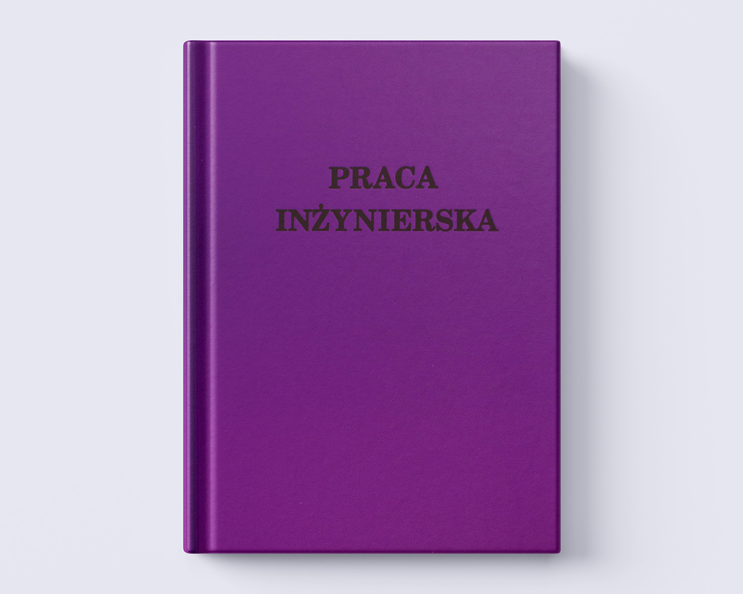 fioletowa oprawa prac dyplomowych front