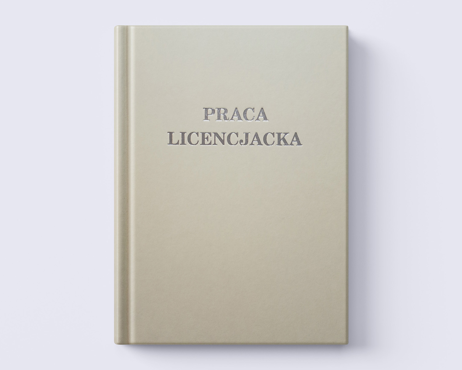jasno beżowa oprawa prac dyplomowych front