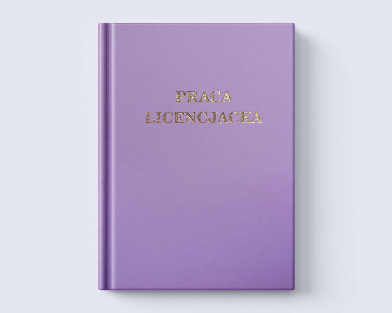 liliowa oprawa prac dyplomowych front
