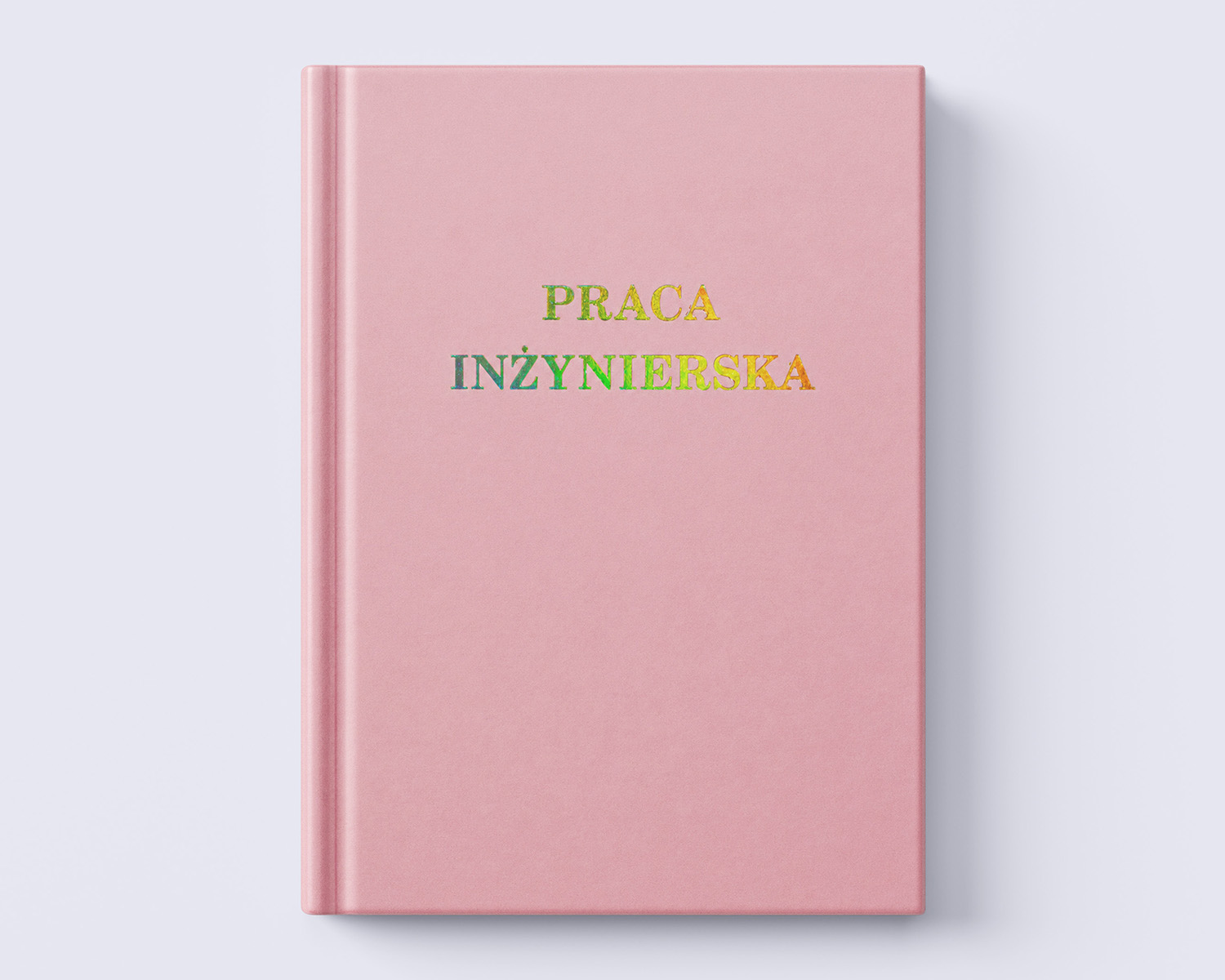 pudrowo różowa oprawa prac dyplomowych front