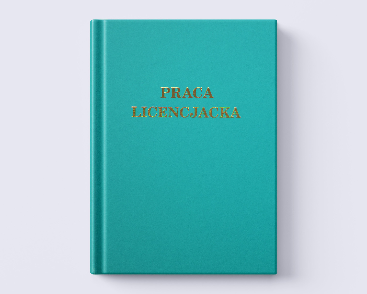 turkusowa oprawa prac dyplomowych front